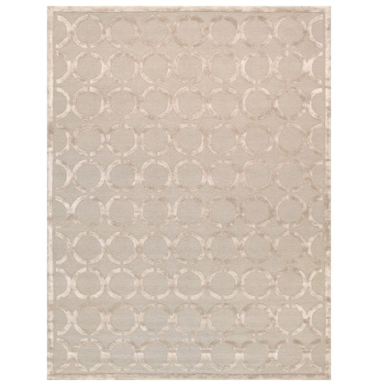 Pasargad Home Edgy Hand-Tufted Silk & Wool Beige Area Rug, 9'9"x13'9"