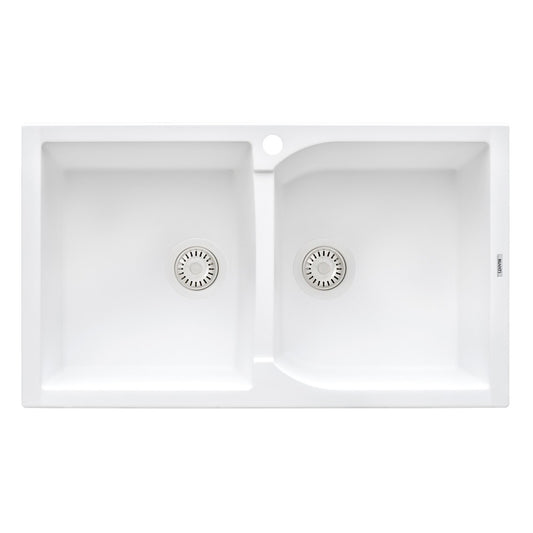 Ruvati epiGranite 34 x 20 inch Dual Mount Kitchen Sink - Arctic White