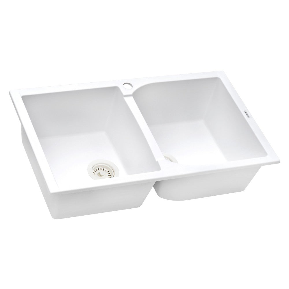 Ruvati epiGranite 34 x 20 inch Dual Mount Kitchen Sink - Arctic White