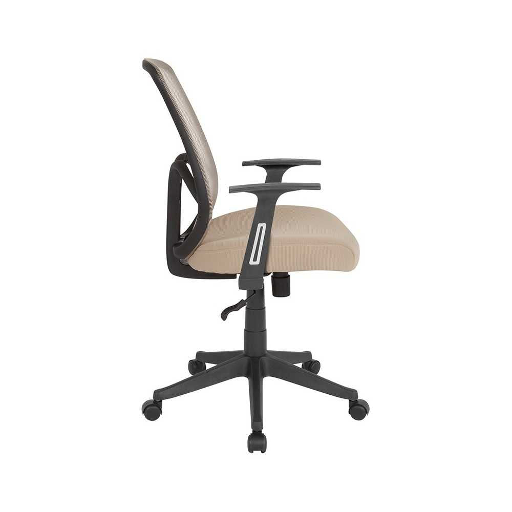 Salerno Series High Back Light Brown Mesh Office Chair with Arms
