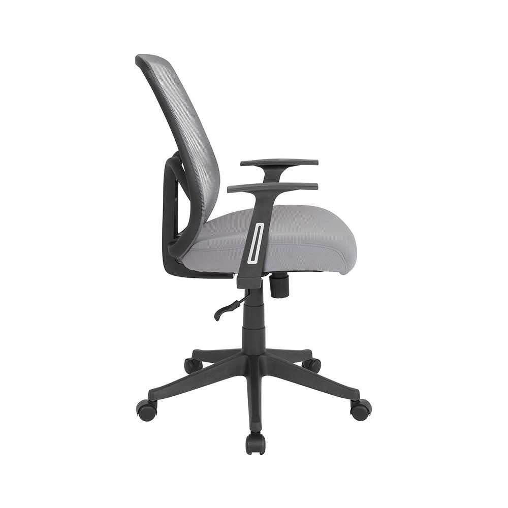 Salerno Series High Back Light Gray Mesh Office Chair with Arms