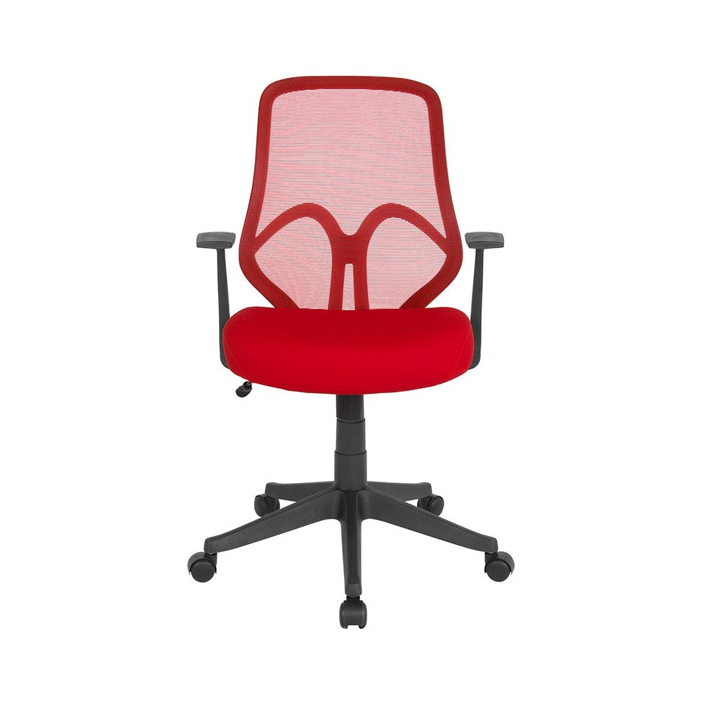 Salerno Series High Back Red Mesh Office Chair with Arms