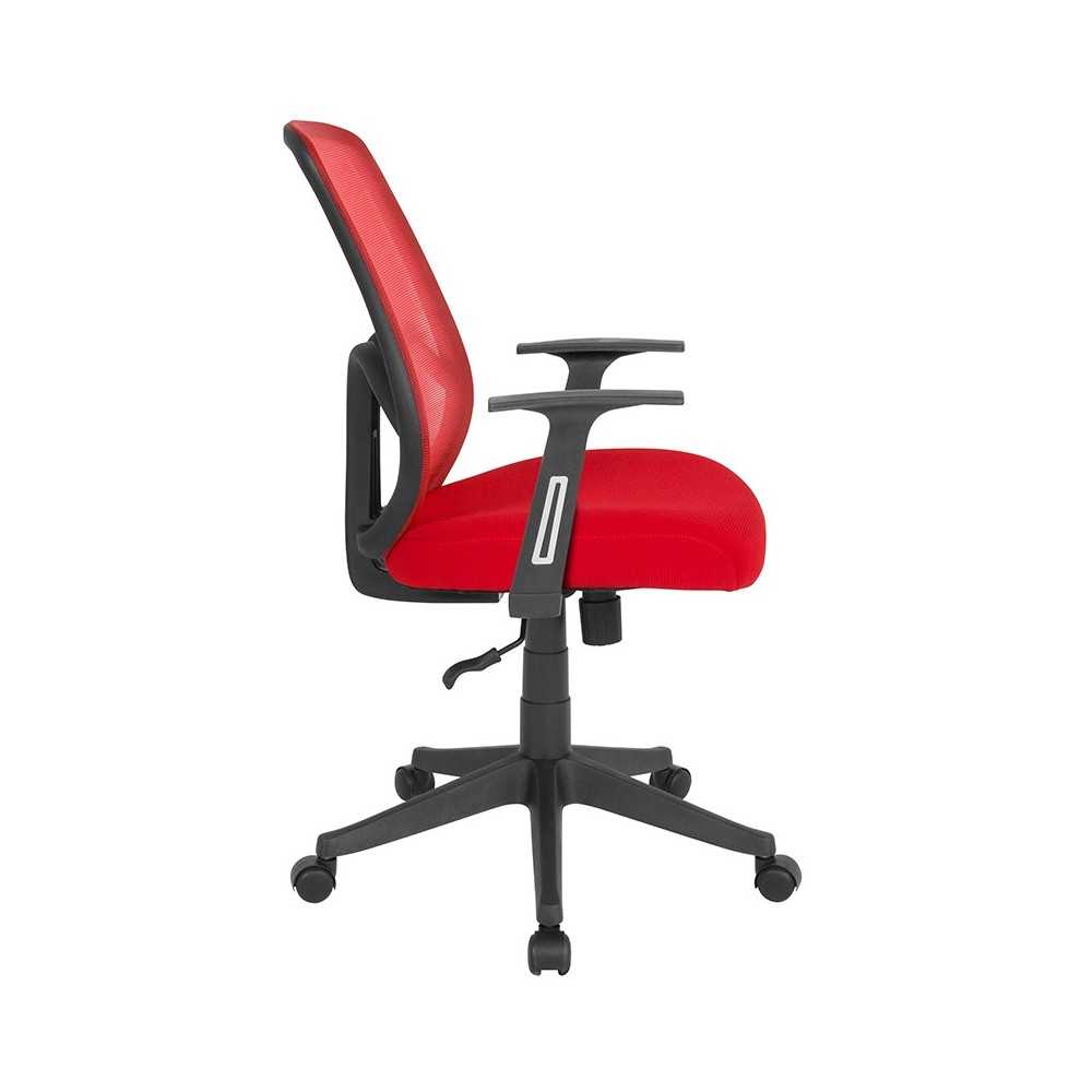 Salerno Series High Back Red Mesh Office Chair with Arms