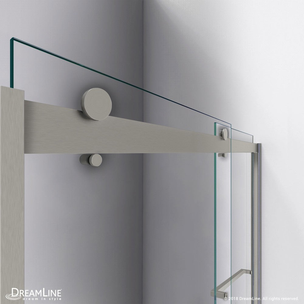 Sapphire 44-48 in. W x 76 in. H Semi-Frameless Bypass Shower Door in Brushed Nickel