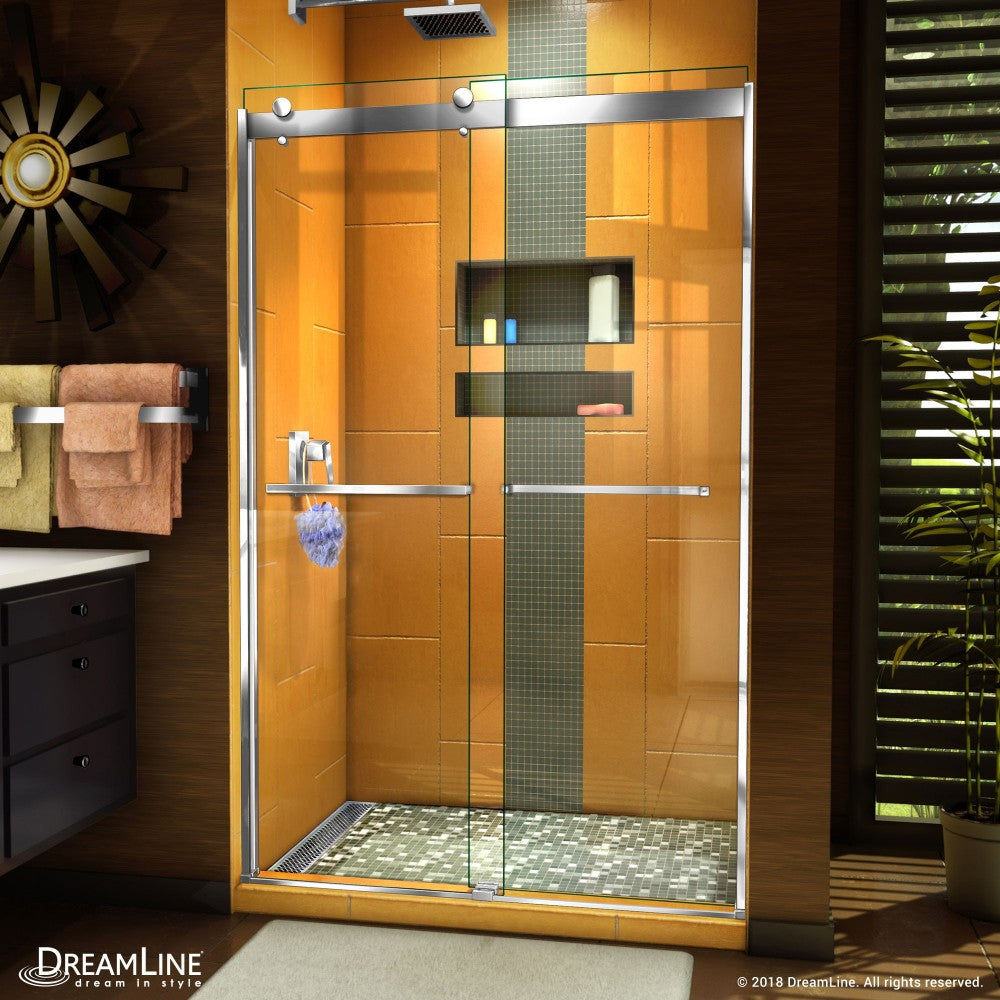 Sapphire 44-48 in. W x 76 in. H Semi-Frameless Bypass Shower Door in Chrome