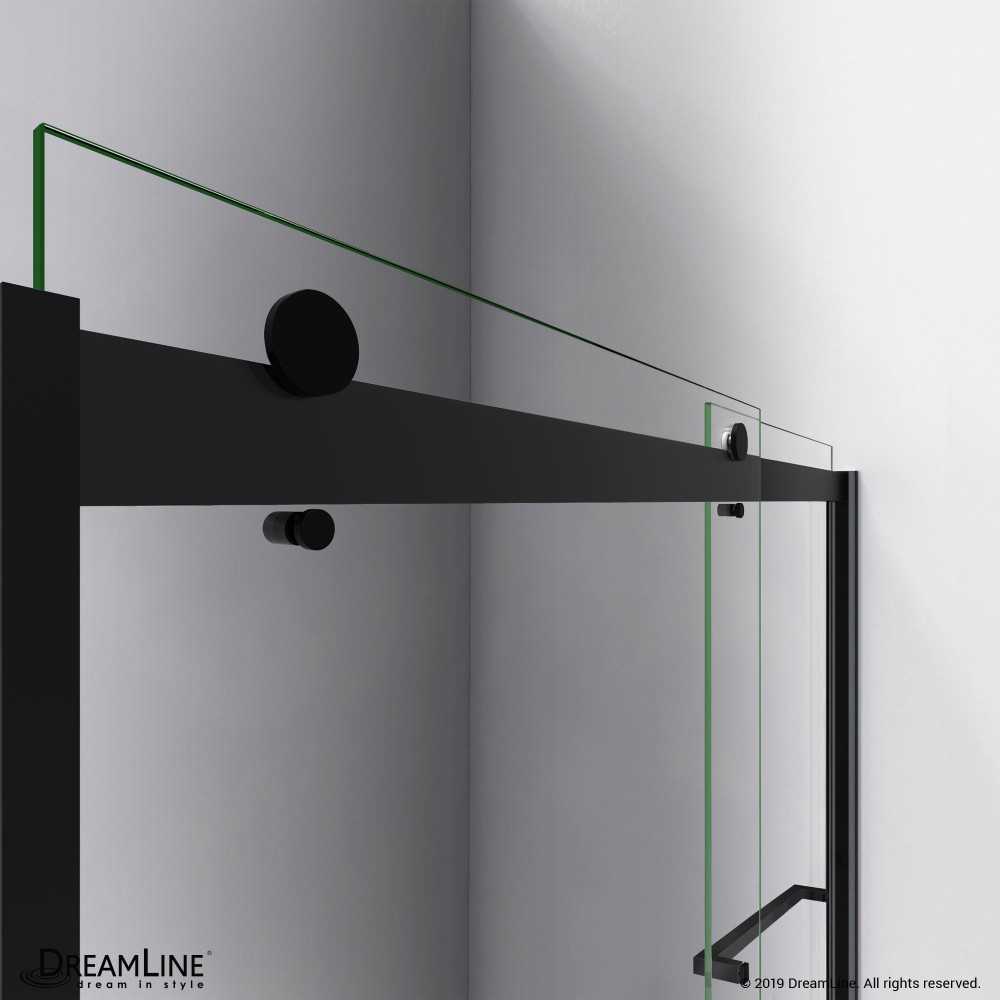 Sapphire 56-60 in. W x 60 in. H Semi-Frameless Bypass Tub Door in Satin Black