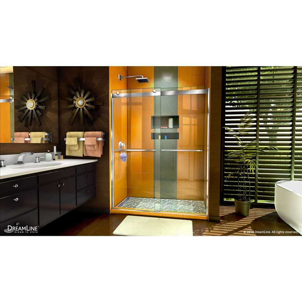 Sapphire 56-60 in. W x 76 in. H Semi-Frameless Bypass Shower Door in Chrome
