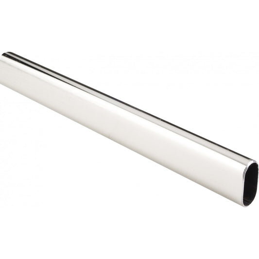 Satin Nickel 1.0 mm x 8' Long Oval Steel Closet Rod