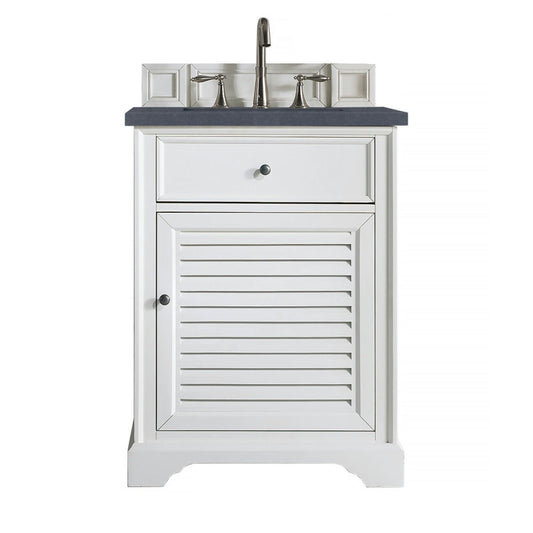 Savannah 26" Single Vanity, Bright White, w/ 3 CM Charcoal Soapstone Quartz Top