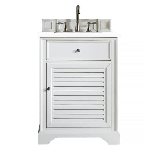 Savannah 26" Single Vanity, Bright White, w/ 3 CM Classic White Quartz Top