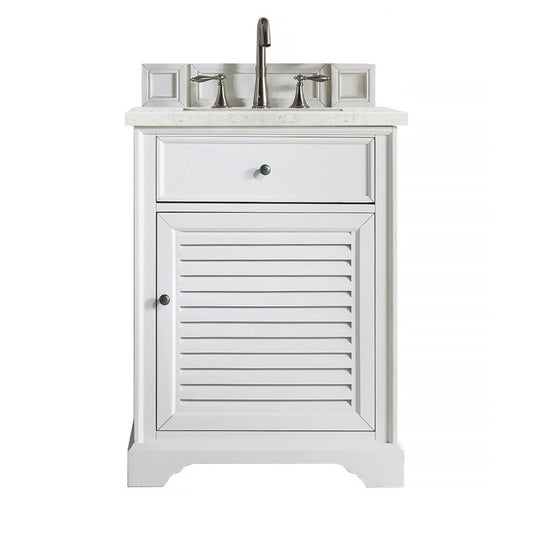 Savannah 26" Single Vanity Bright White w/ 3 CM Eternal Jasmine Pearl Quartz Top