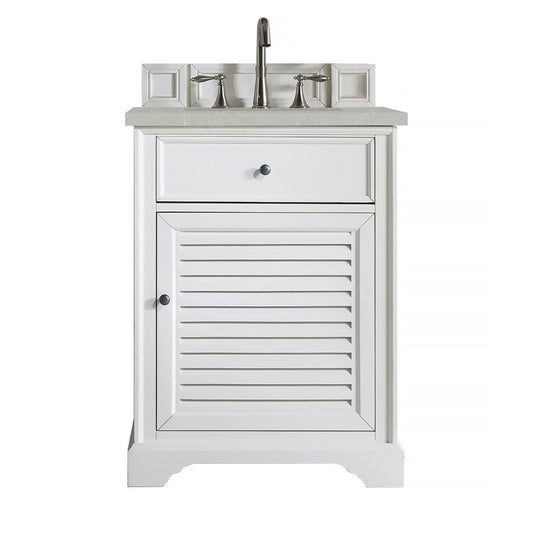 Savannah 26" Single Vanity, Bright White, w/ 3 CM Eternal Serena Quartz Top