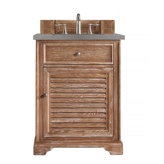 Savannah 26" Single Vanity Cabinet, Driftwood, w/ 3 CM Gray Expo Quartz Top