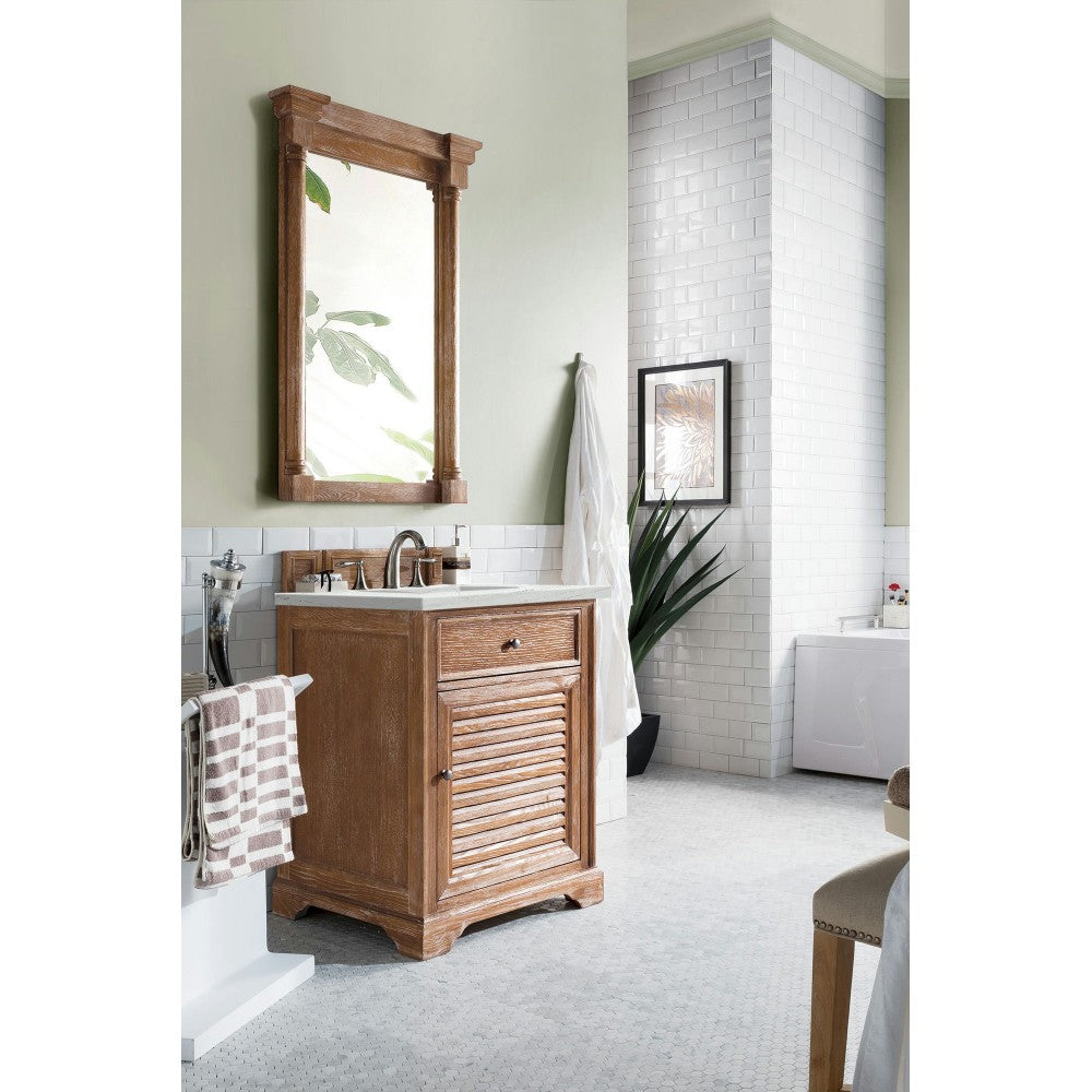 Savannah 26" Single Vanity, Driftwood, w/ 3 CM Ethereal Noctis Quartz Top
