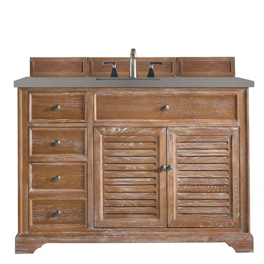 Savannah 48" Single Vanity Cabinet, Driftwood, w/ 3 CM Gray Expo Quartz Top