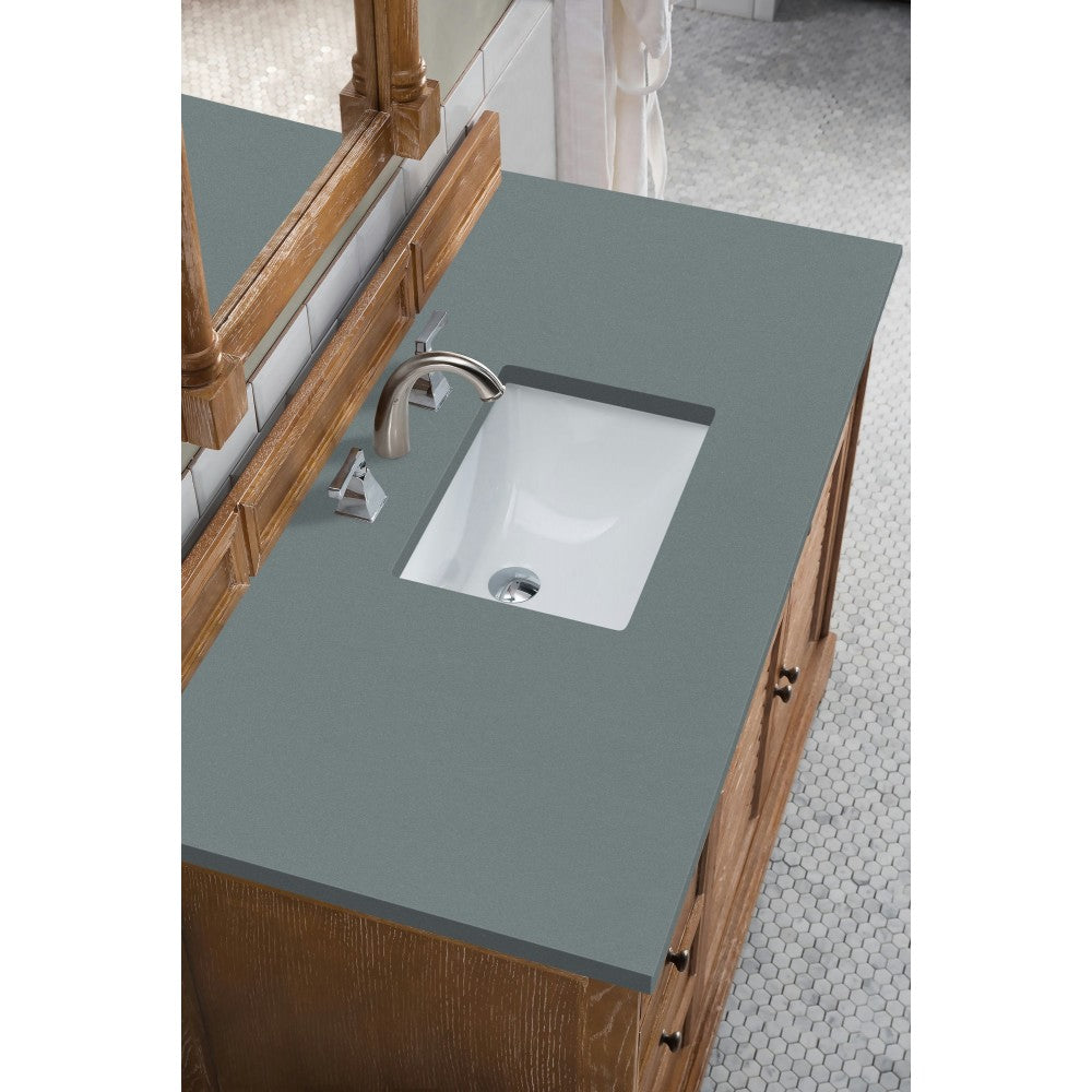 Savannah 48" Single Vanity Cabinet, Driftwood, w/ 3 CM Cala Blue Quartz Top