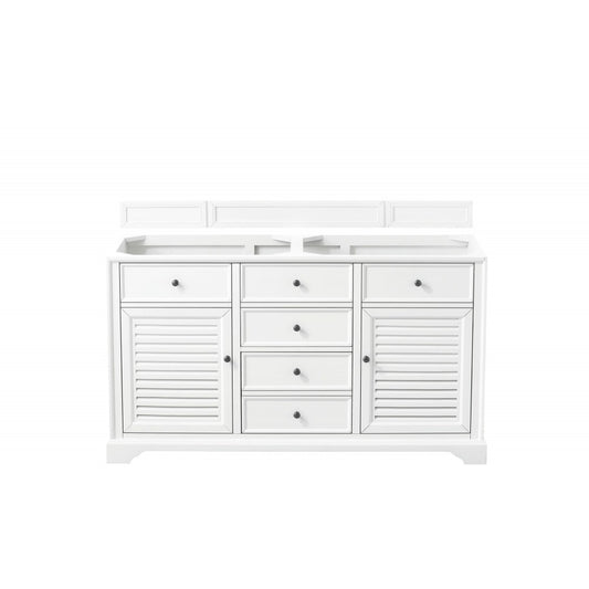 Savannah 60" Double Vanity Cabinet, Bright White