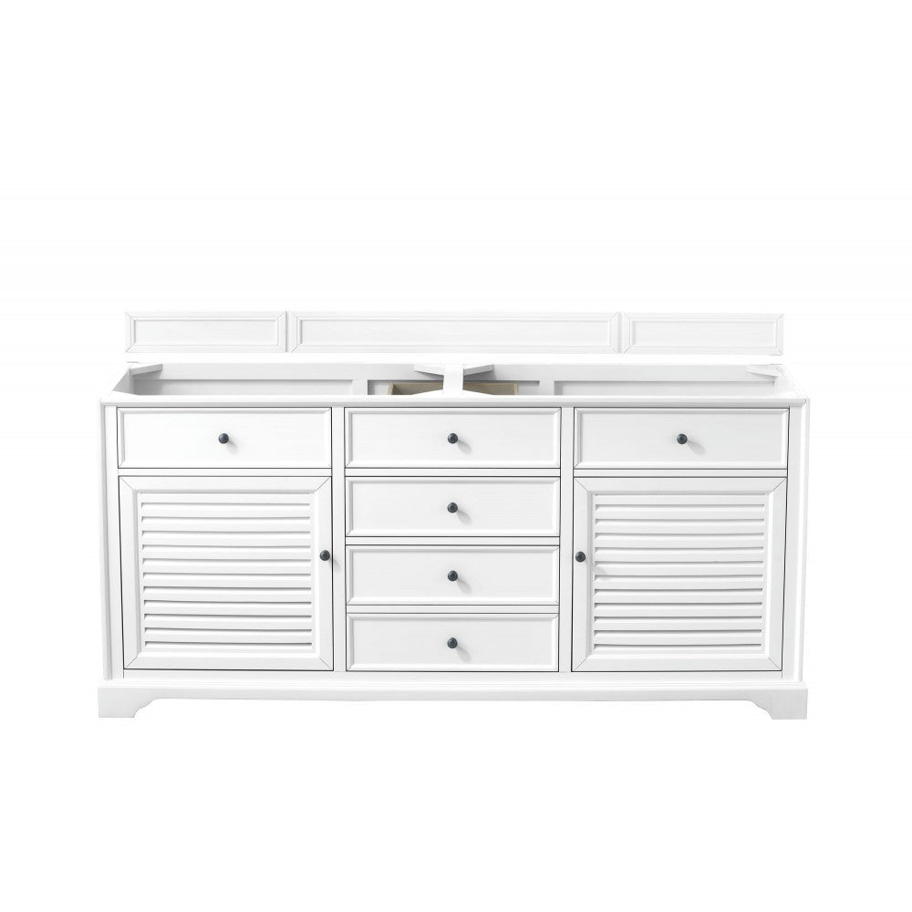 Savannah 72" Double Vanity Bright White w/ 3 CM Eternal Jasmine Pearl Quartz Top