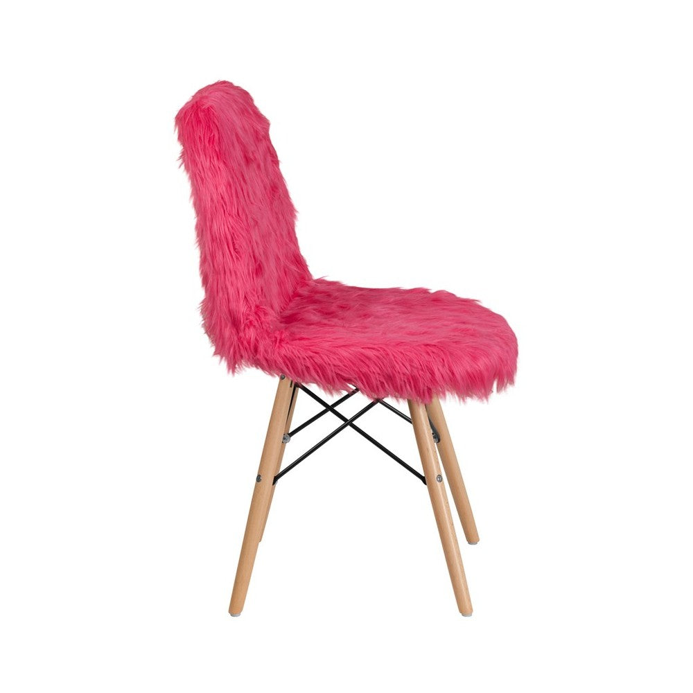 Shaggy Dog Hot Pink Accent Chair