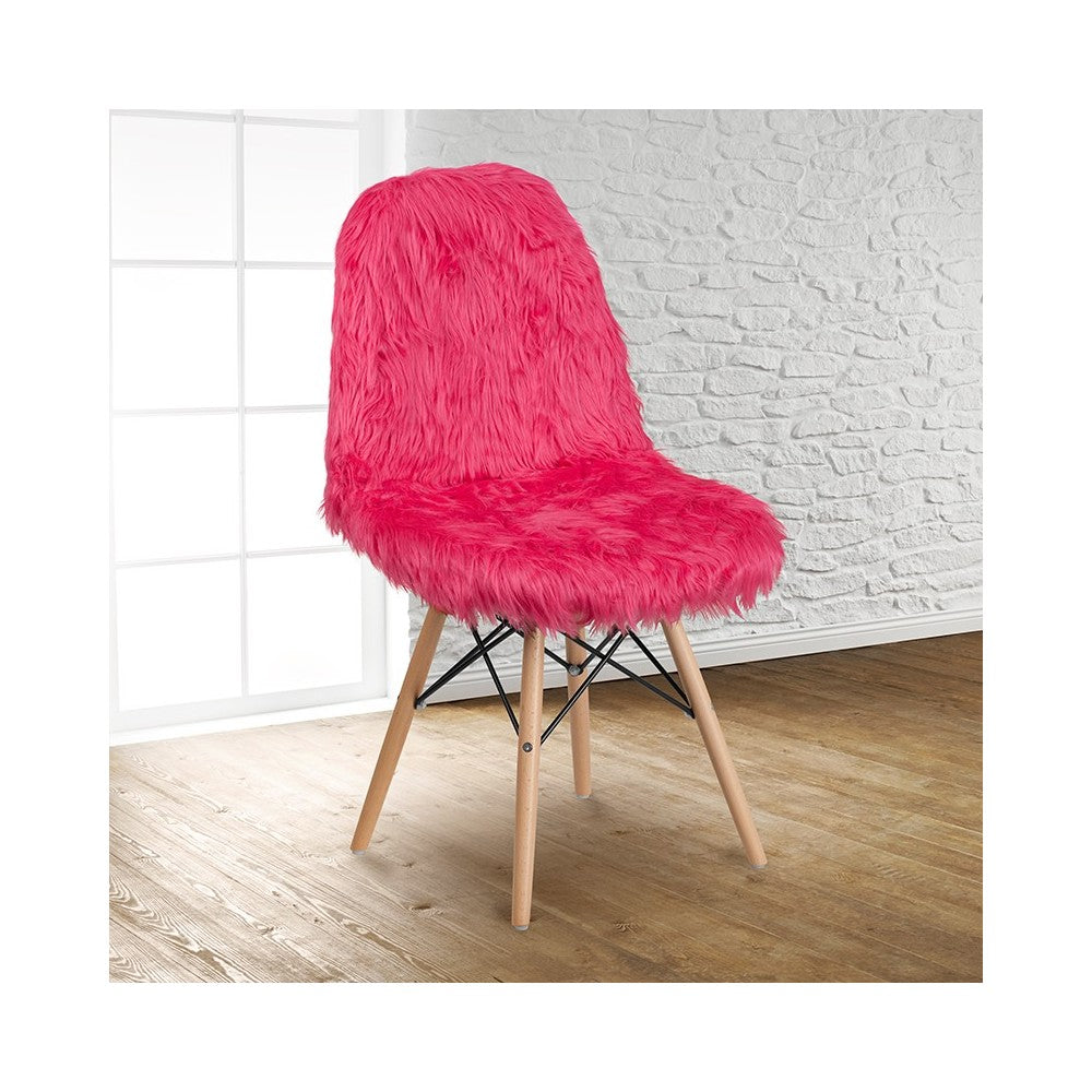 Shaggy Dog Hot Pink Accent Chair