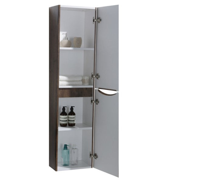 Eviva Smile 16" Rosewood Wall Mount Linen Side Cabinet