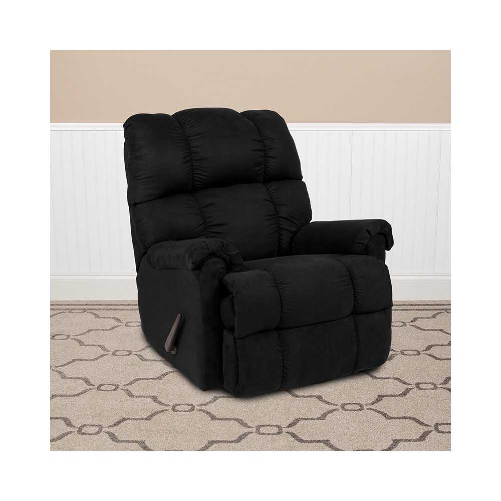 Sierra Black Microfiber Rocker Recliner