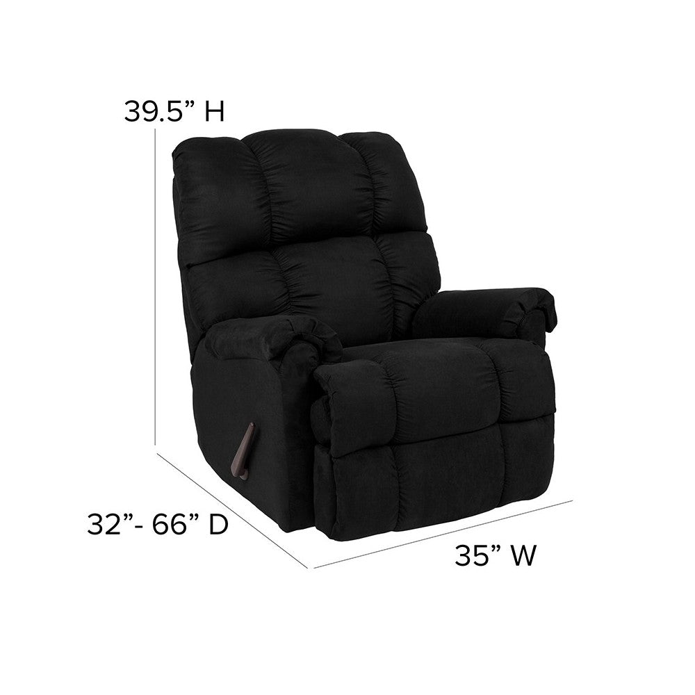 Sierra Black Microfiber Rocker Recliner