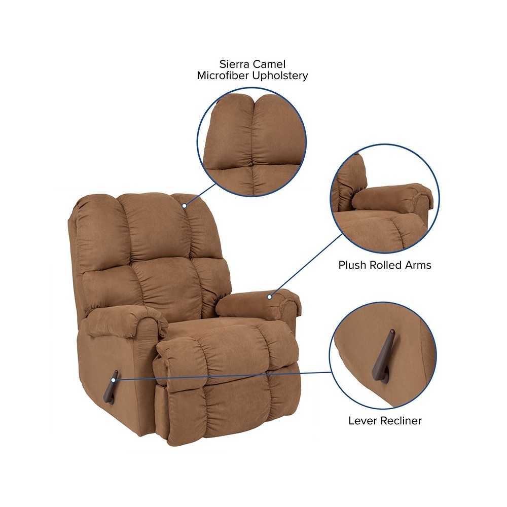 Sierra Camel Microfiber Rocker Recliner