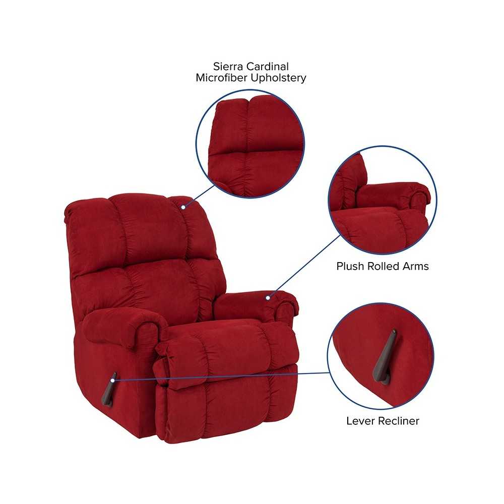 Sierra Cardinal Microfiber Rocker Recliner
