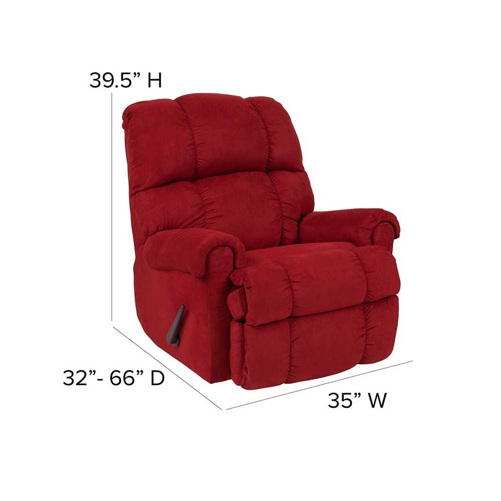 Sierra Cardinal Microfiber Rocker Recliner