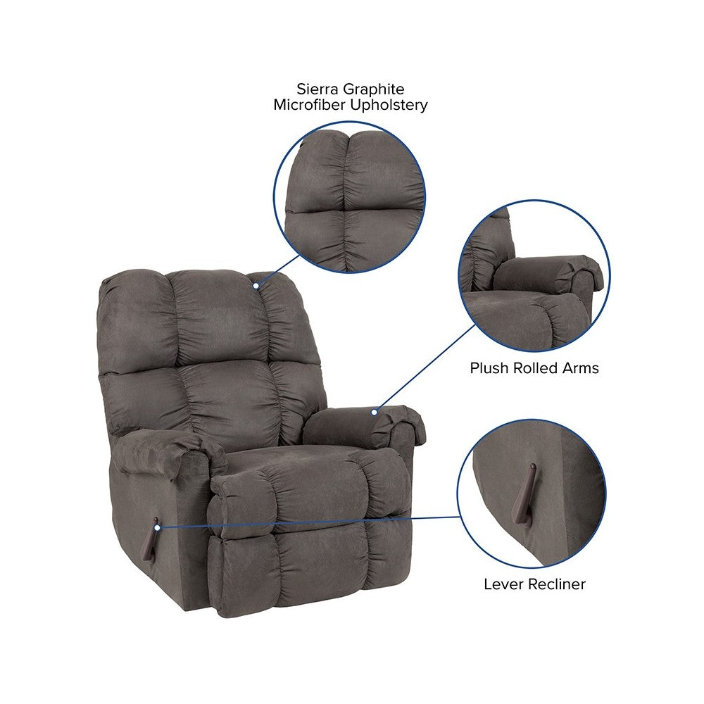 Sierra Graphite Microfiber Rocker Recliner