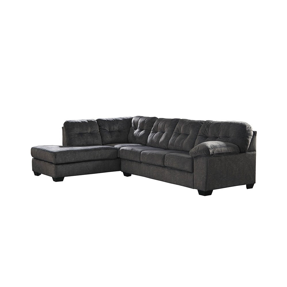 Signature Design by Ashley Accrington 2-Piece Right Side Facing Sofa Sectional in Granite Microfiber