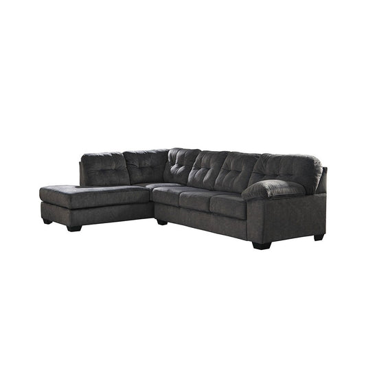 Signature Design by Ashley Accrington 2-Piece Right Side Facing Sofa Sectional in Granite Microfiber