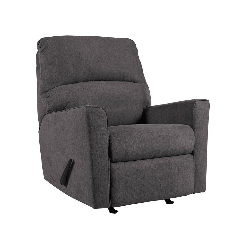 Signature Design by Ashley Alenya Rocker Recliner in Charcoal Microfiber