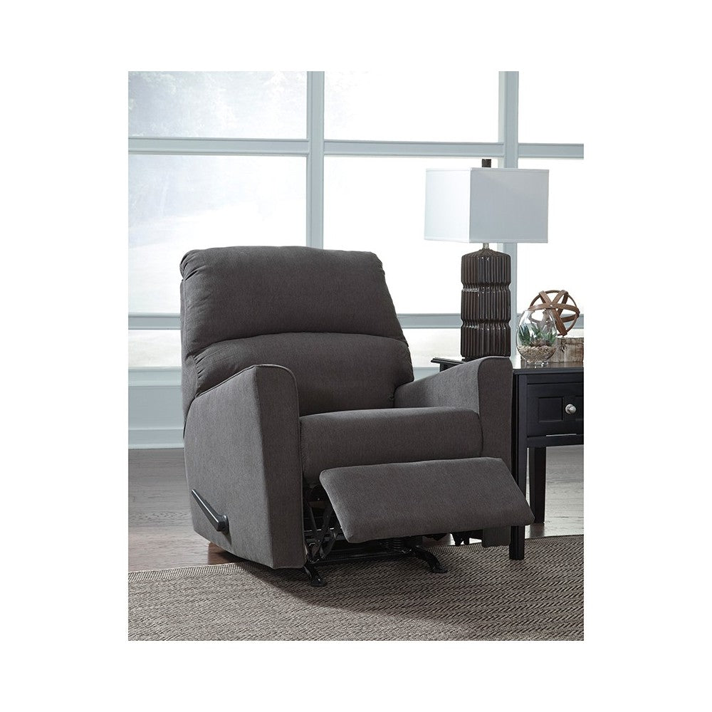 Signature Design by Ashley Alenya Rocker Recliner in Charcoal Microfiber