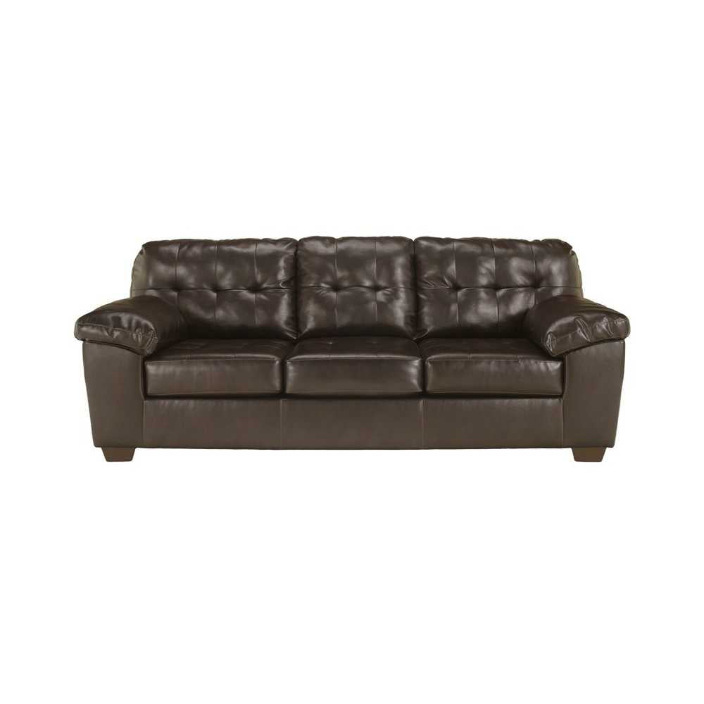 Signature Design by Ashley Alliston Sofa in Chocolate Faux Leather