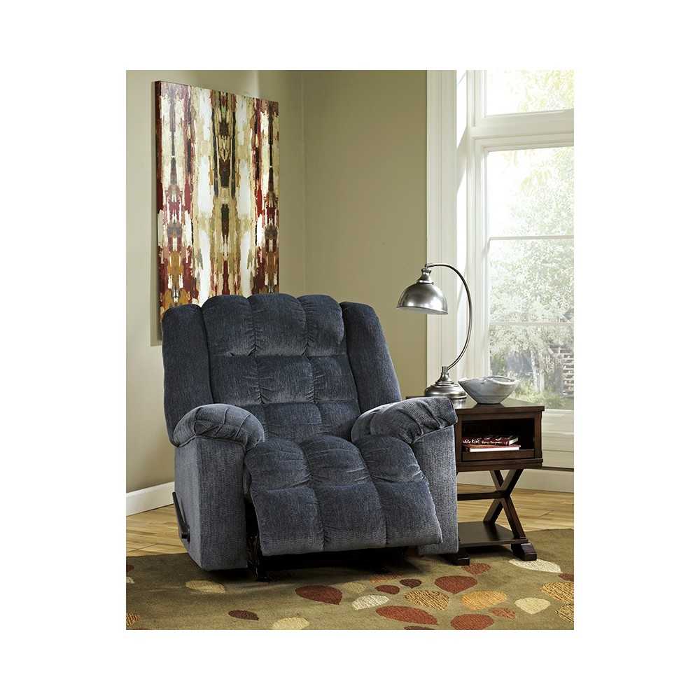 Signature Design by Ashley Ludden Rocker Recliner in Blue Twill