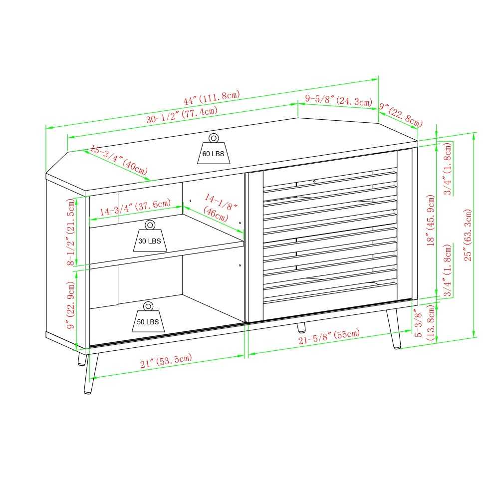 Sliding Slat Door Corner TV Stand for TVs up to 50 In - Barnwood/Solid White