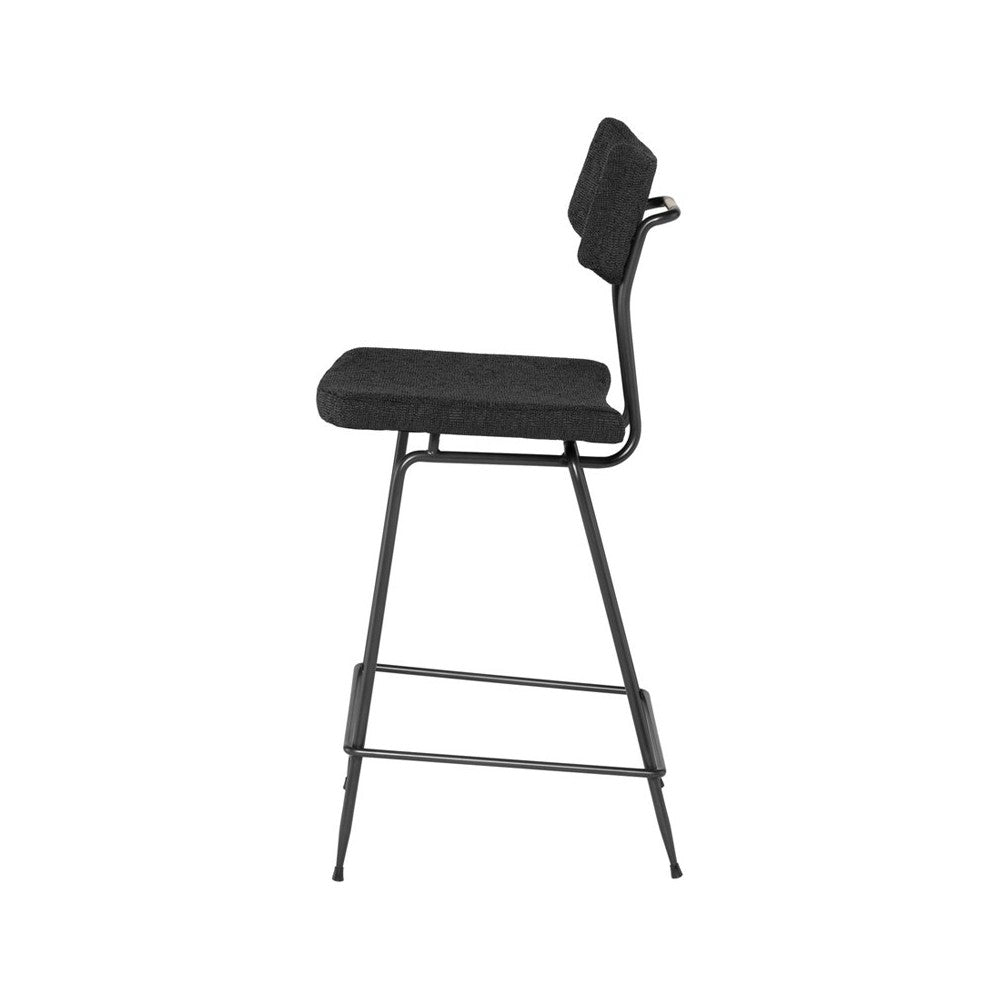 Soli Activated Charcoal Fabric Counter Stool