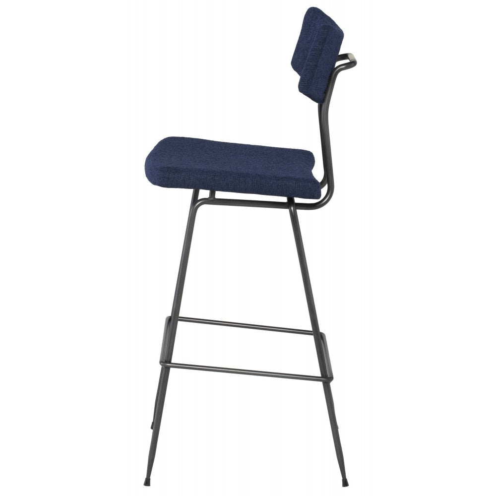 Soli True Blue Fabric Bar Stool