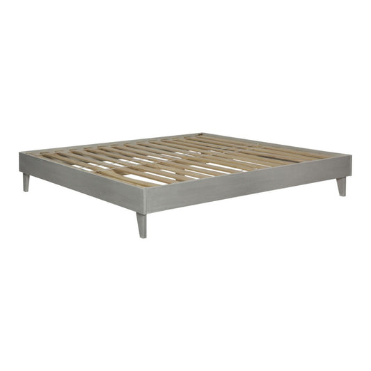 Solid Wood King Platform Bed - Gray Brush