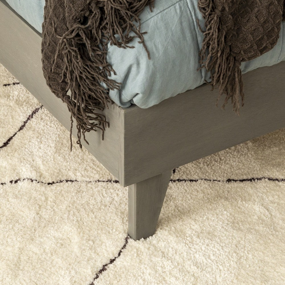 Solid Wood King Platform Bed - Gray Brush