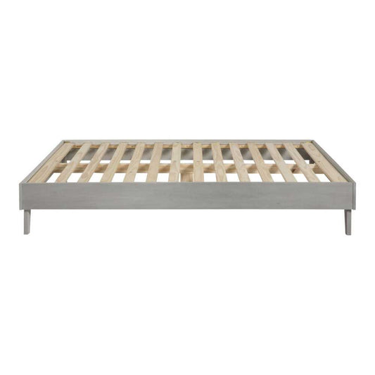 Solid Wood Queen Platform Bed - Gray Brush