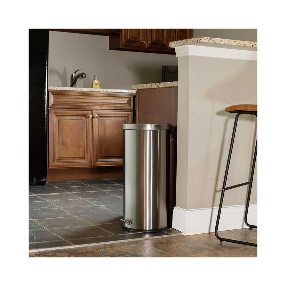 Stainless Steel Fingerprint Resistant Soft Close, Step Trash Can - 30L (7.9 Gallons)