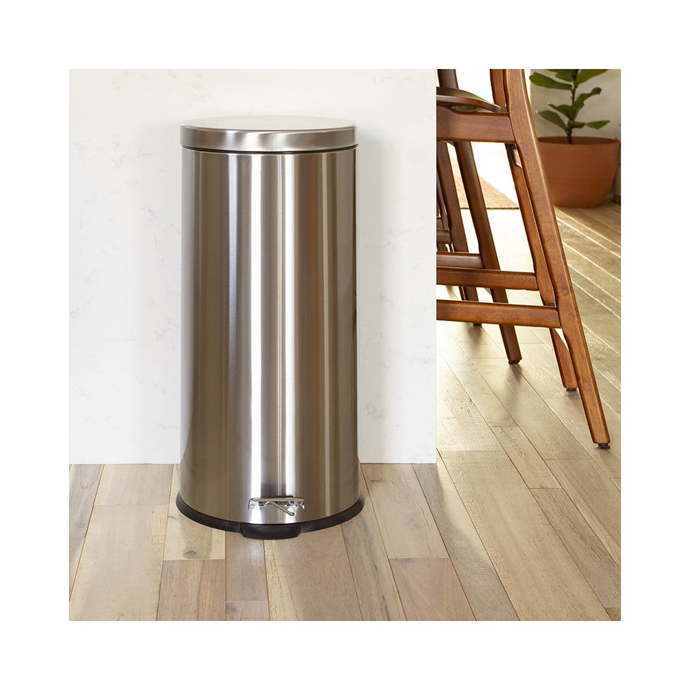 Stainless Steel Fingerprint Resistant Soft Close, Step Trash Can - 30L (7.9 Gallons)