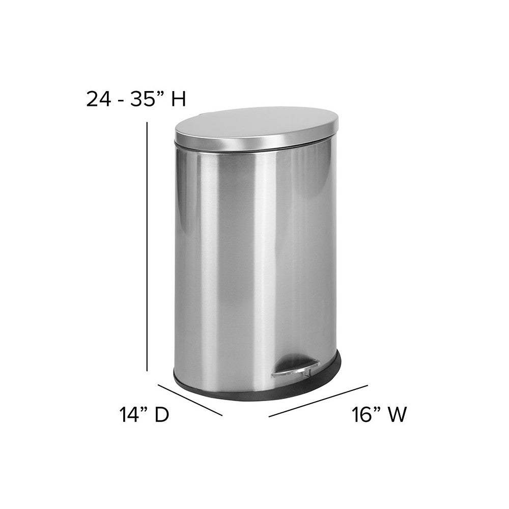 Stainless Steel Fingerprint Resistant Soft Close, Step Trash Can - 40L (10.6 Gallons)