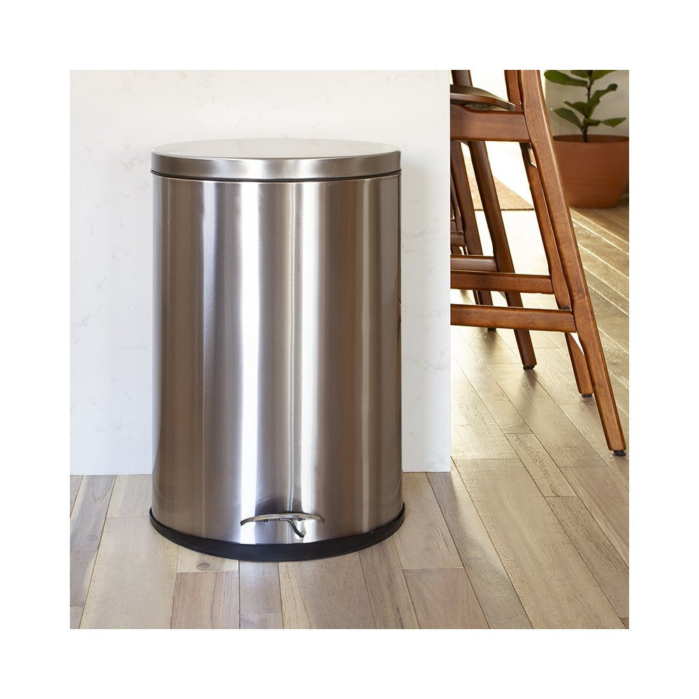 Stainless Steel Fingerprint Resistant Soft Close, Step Trash Can - 40L (10.6 Gallons)