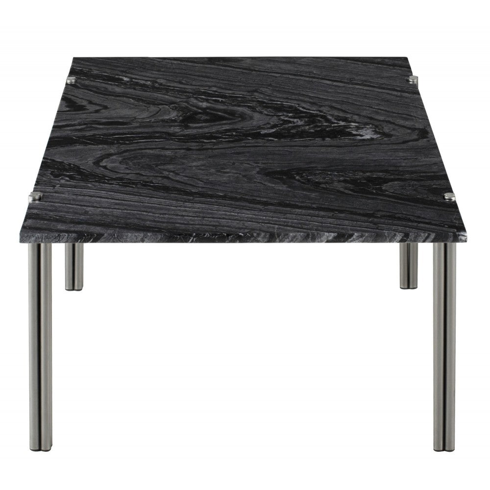 Sussur Black Wood Vein Stone Coffee Table