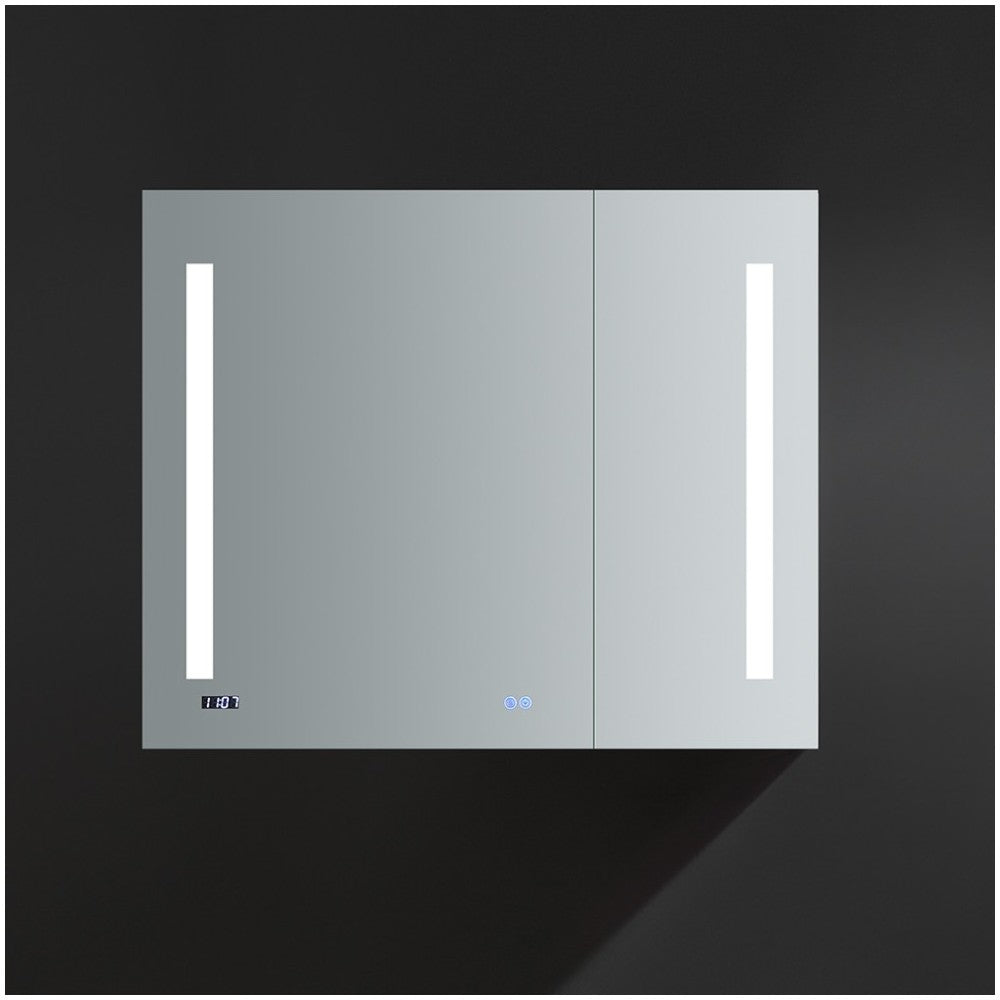 Tiempo 36" Wide x 30" Tall Bathroom Medicine Cabinet w/ LED Lighting & Defogger