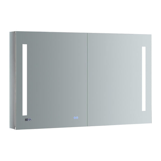 Tiempo 48" Wide x 30" Tall Bathroom Medicine Cabinet w/ LED Lighting & Defogger
